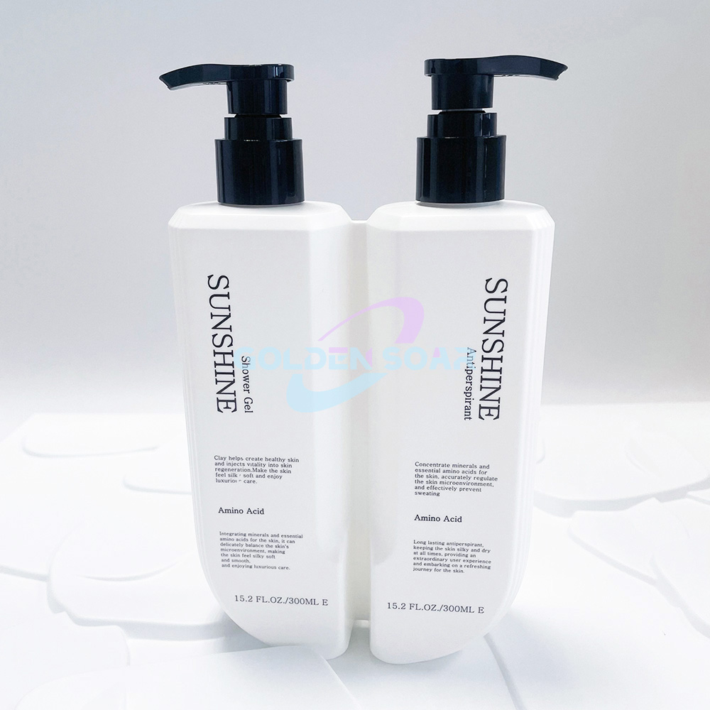 PE Dual Chamber Bottle U Shaped Empty Shampoo Bottles Plastic Packaging Hair Care Hand Wash Cosmetic Container - Image 4