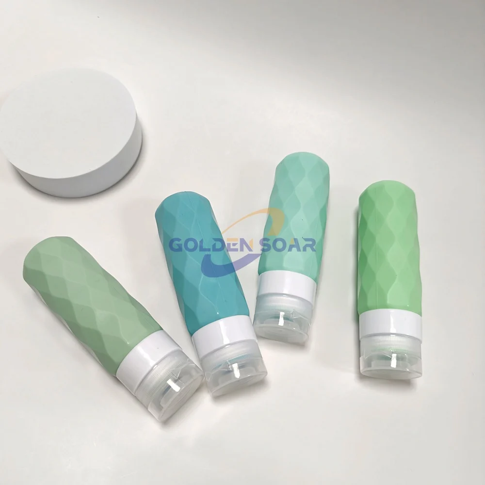 Four standing rhombic bottle dividing made of flexible food-grade silicone displayed on a plain white background