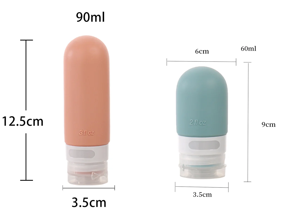 Squeezable Silicone Bottle Technical Dimensions Analysis